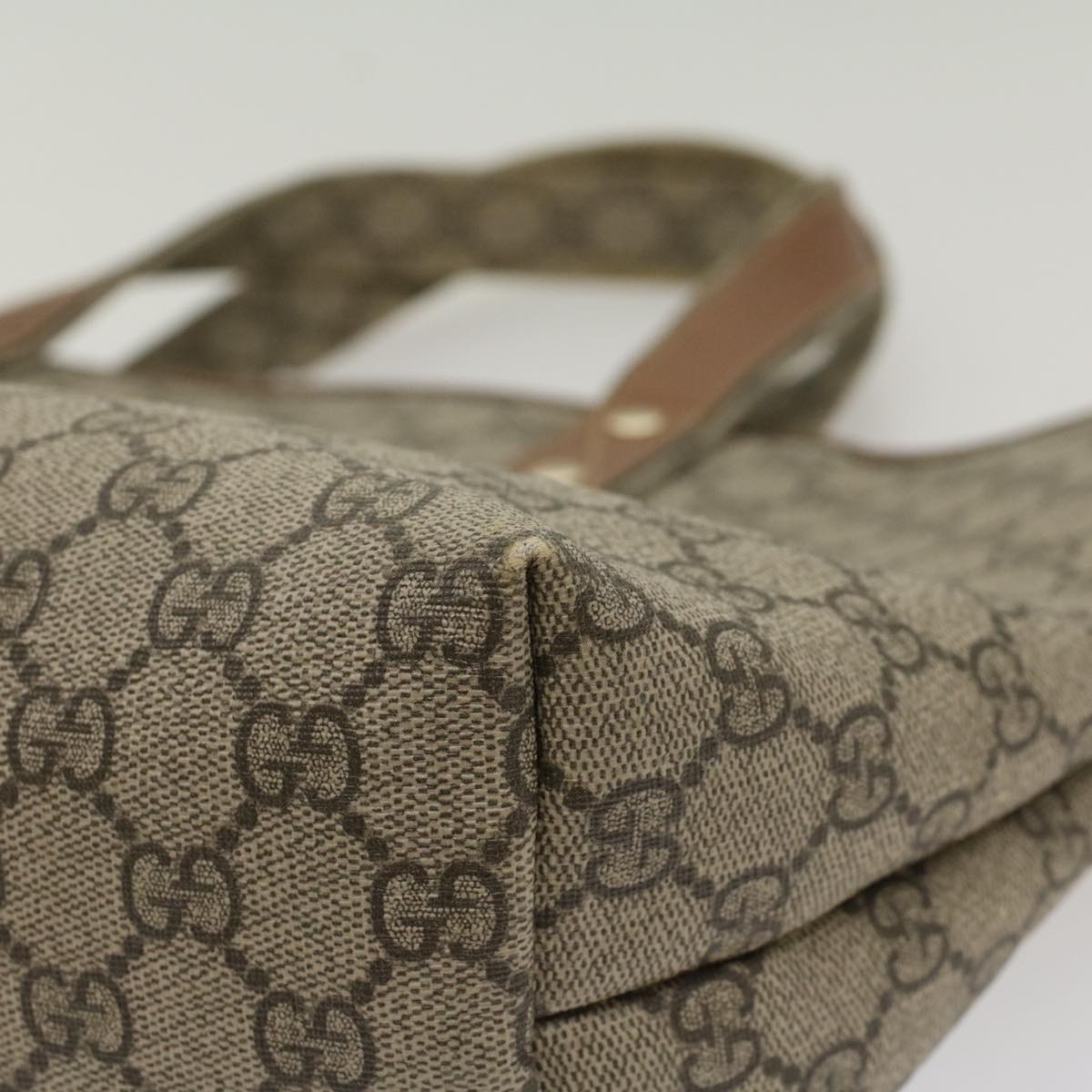 GUCCI GG Canvas Web Sherry Line Tote Bag Beige Green Red 211134 bs7521