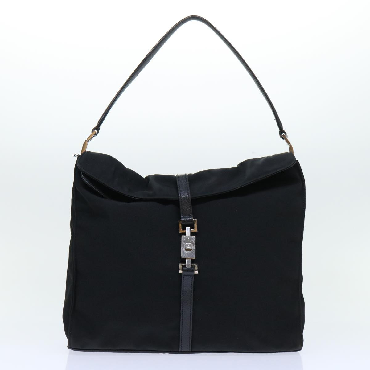 GUCCI Jackie Shoulder Bag Leather Nylon 2Set Black bs7522