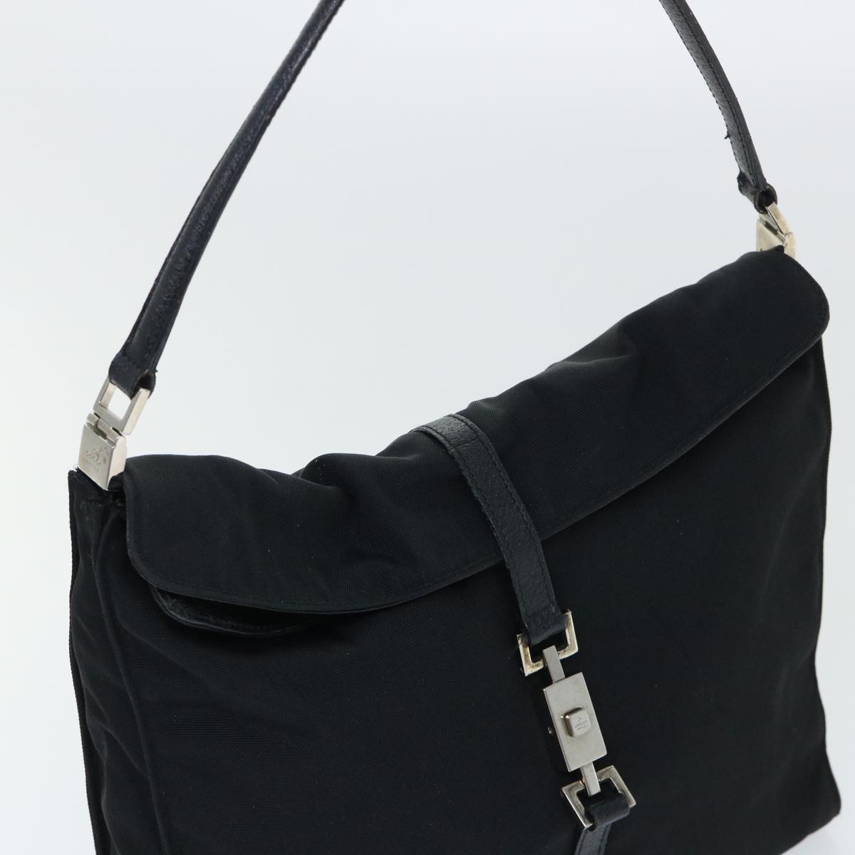 GUCCI Jackie Shoulder Bag Leather Nylon 2Set Black bs7522