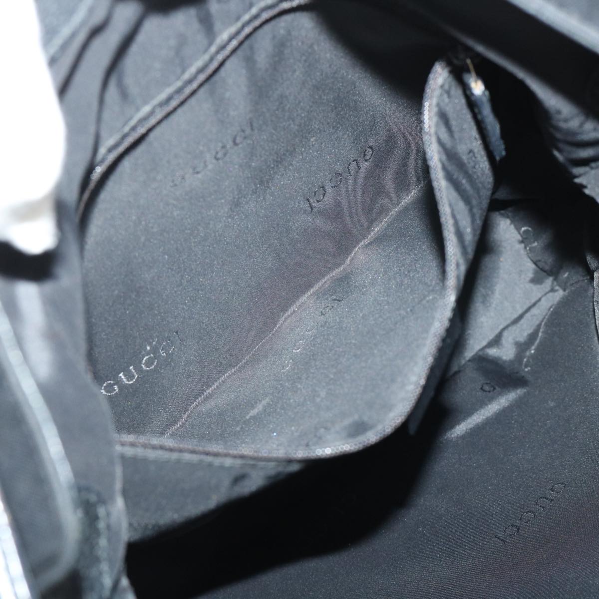 GUCCI Jackie Shoulder Bag Leather Nylon 2Set Black bs7522