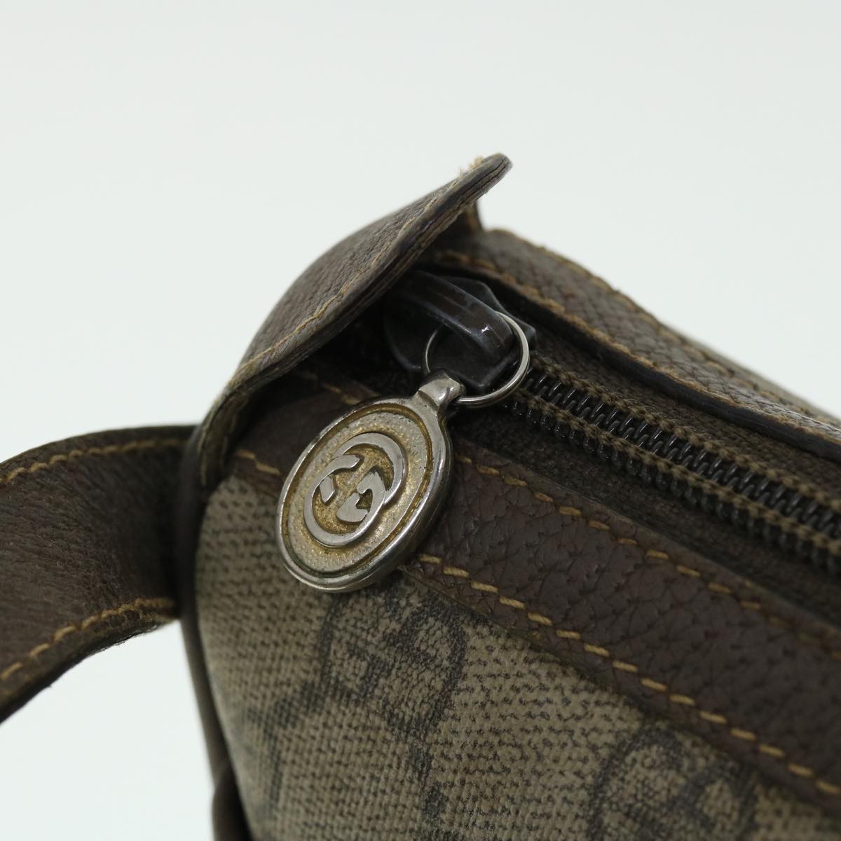 GUCCI GG Canvas Web Sherry Line Shoulder Bag Beige Red 89.02.032 bs7525
