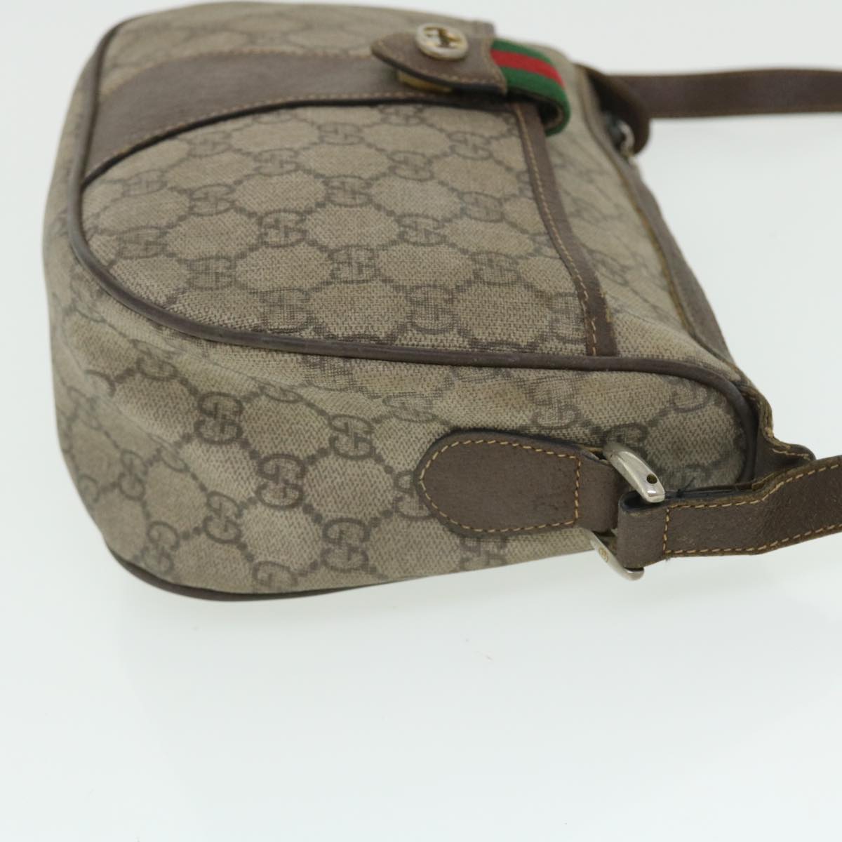 GUCCI GG Canvas Web Sherry Line Shoulder Bag Beige Red 89.02.032 bs7525