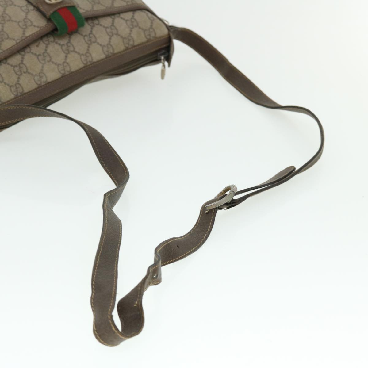 GUCCI GG Canvas Web Sherry Line Shoulder Bag Beige Red 89.02.032 bs7525