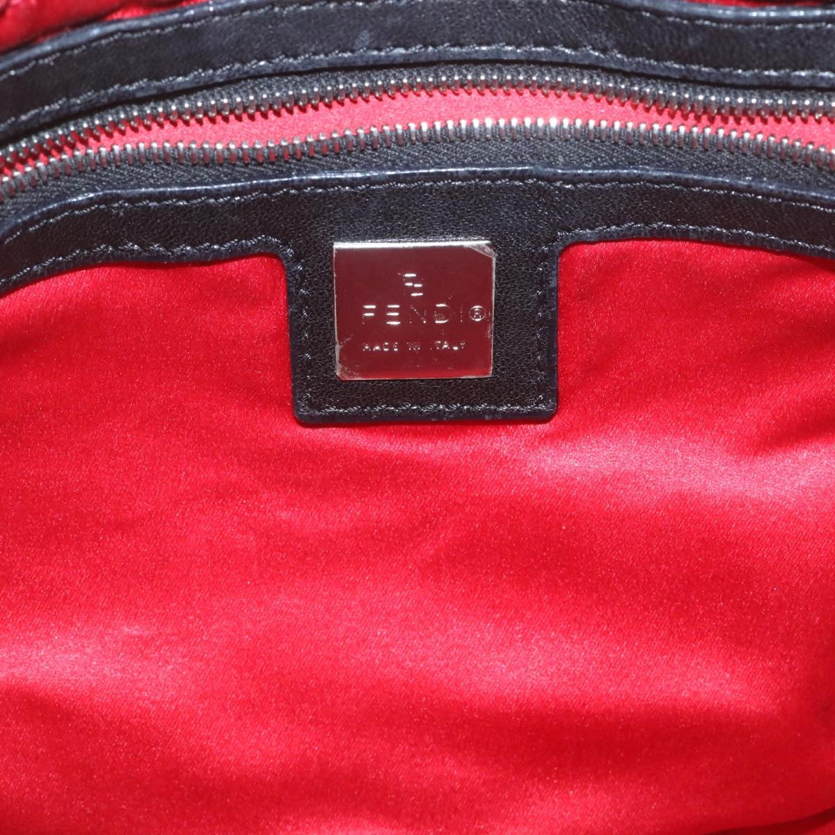 FENDI Mamma Baguette Shoulder Bag Leather Black bs753
