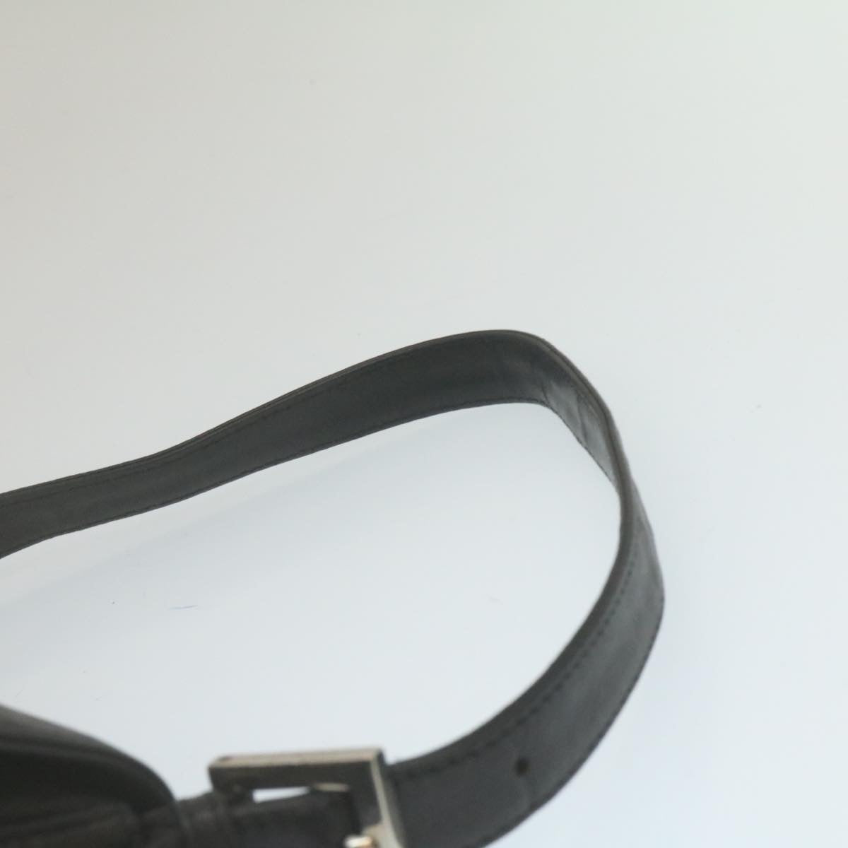 FENDI Mamma Baguette Shoulder Bag Leather Black bs753