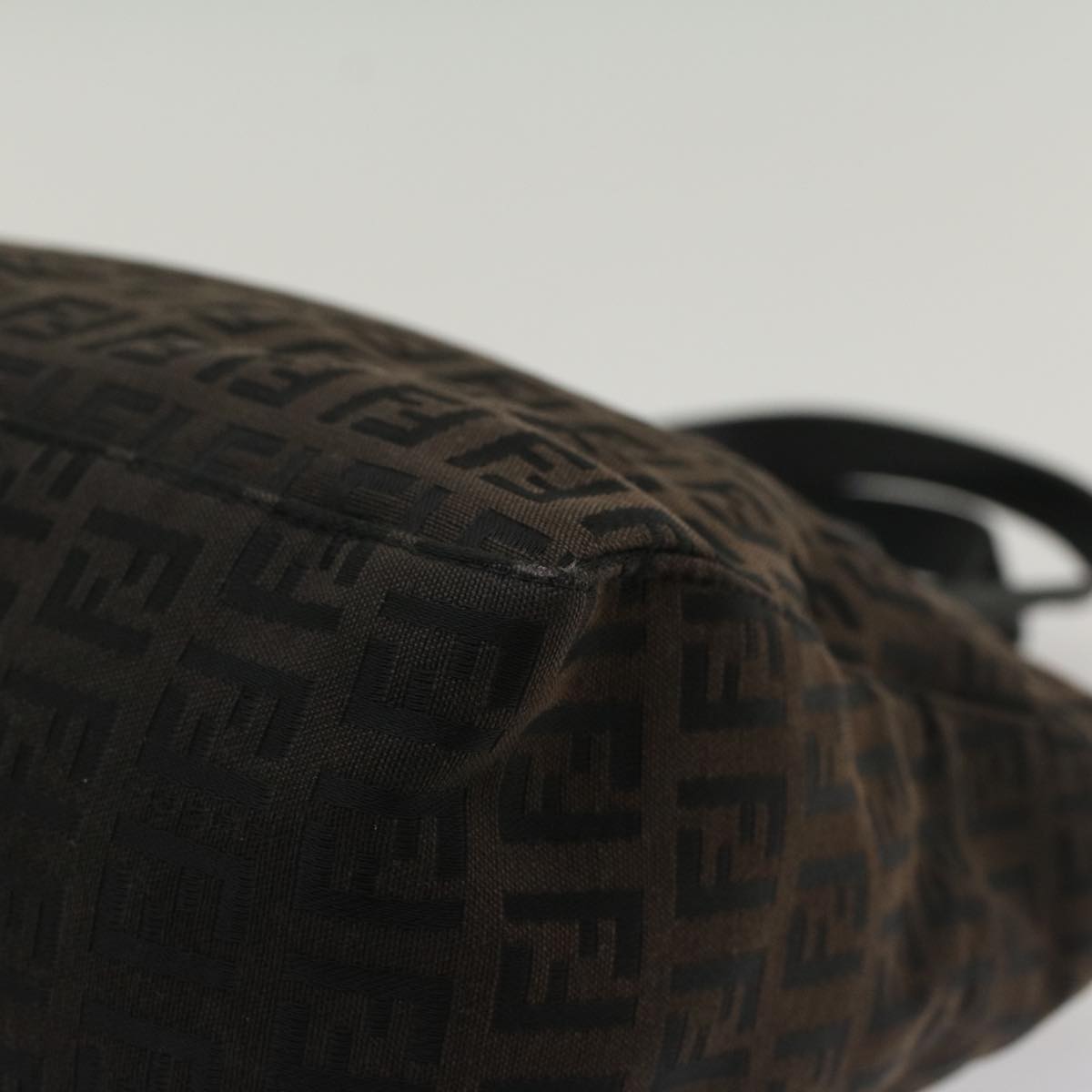 FENDI Zucchino Canvas Hand Bag Dark Brown bs7565