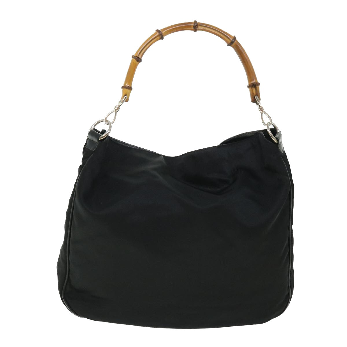 GUCCI Bamboo Shoulder Bag Nylon Black 001•1577 bs7567