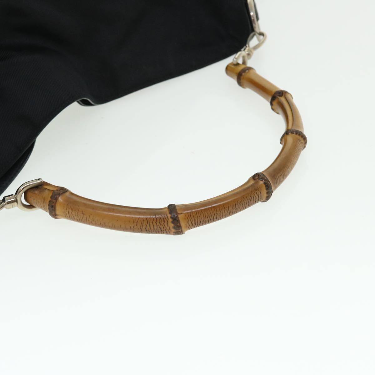 GUCCI Bamboo Shoulder Bag Nylon Black 001•1577 bs7567