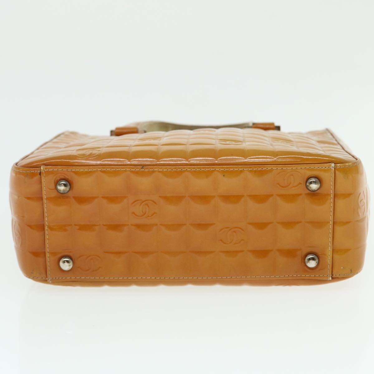 CHANEL Hand Bag Patent leather Yellow CC bs7609