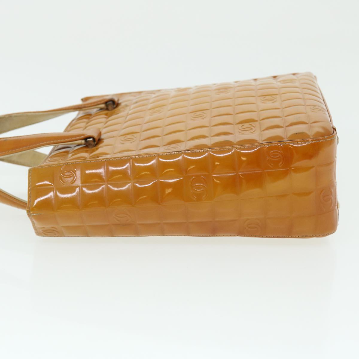 CHANEL Hand Bag Patent leather Yellow CC bs7609