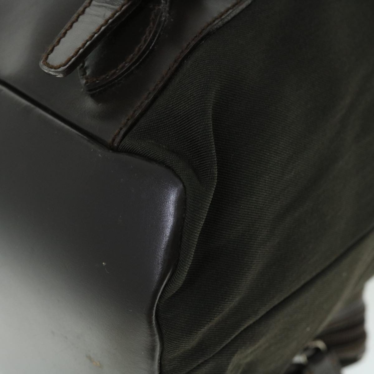 GUCCI Backpack Nylon Leather Khaki bs7624