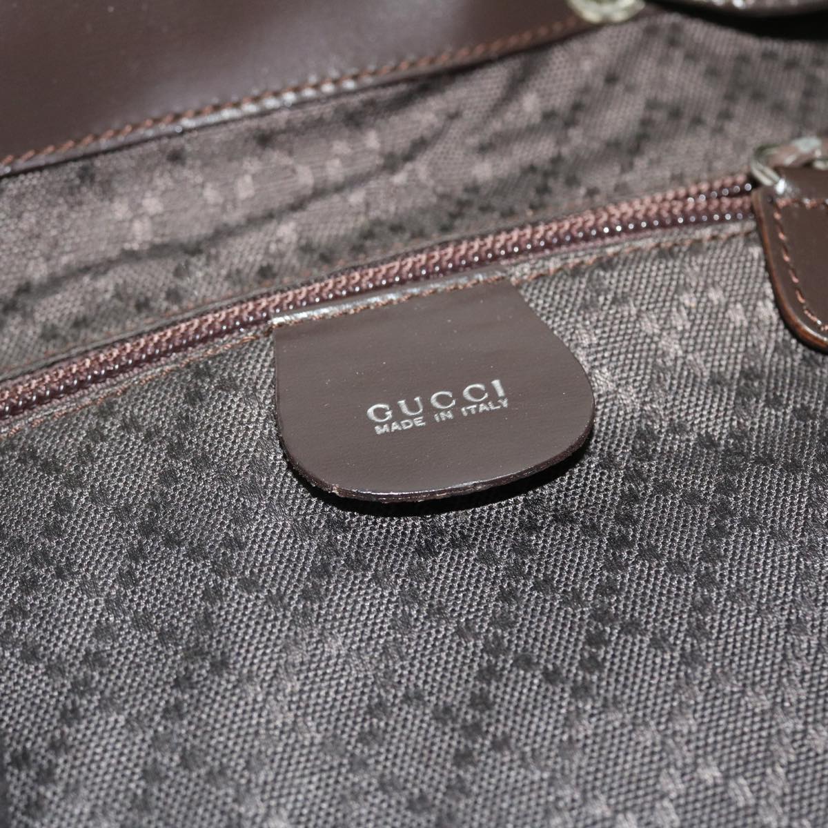 GUCCI Backpack Nylon Leather Khaki bs7624