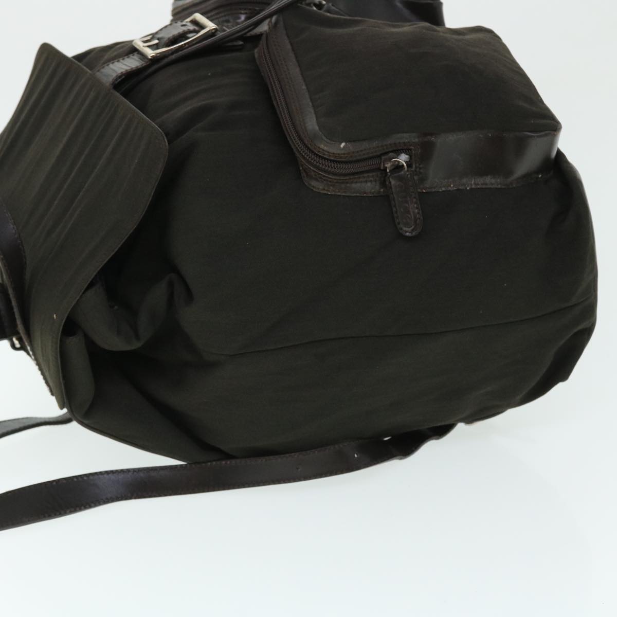 GUCCI Backpack Nylon Leather Khaki bs7624