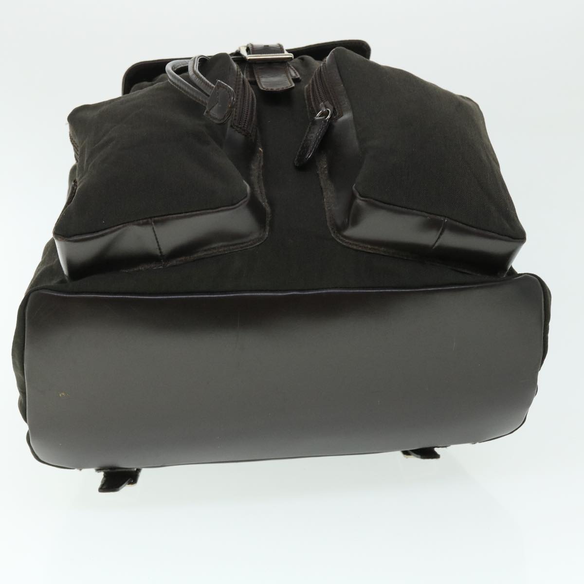 GUCCI Backpack Nylon Leather Khaki bs7624