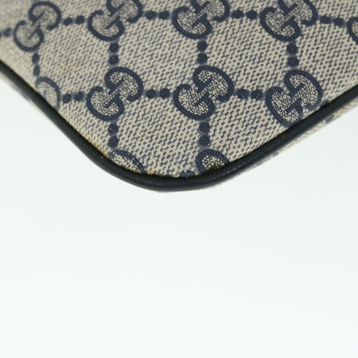 GUCCI GG Canvas Sherry Line Shoulder Bag Gray Red Navy 904•02•047 bs7625
