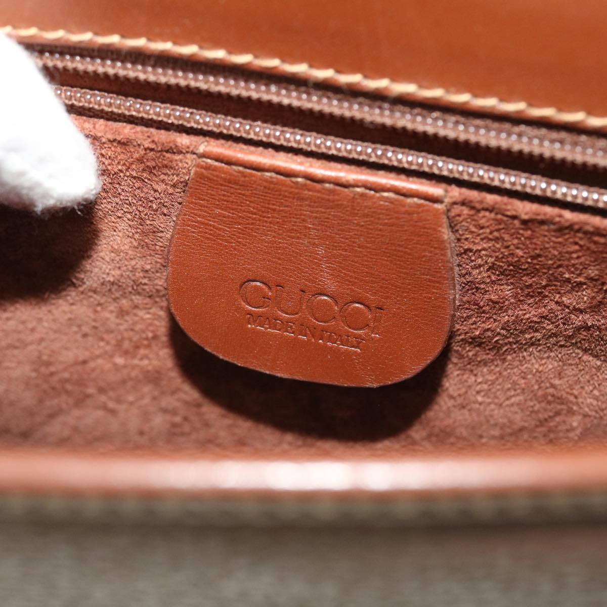 GUCCI Shoulder Bag Leather Brown bs7660