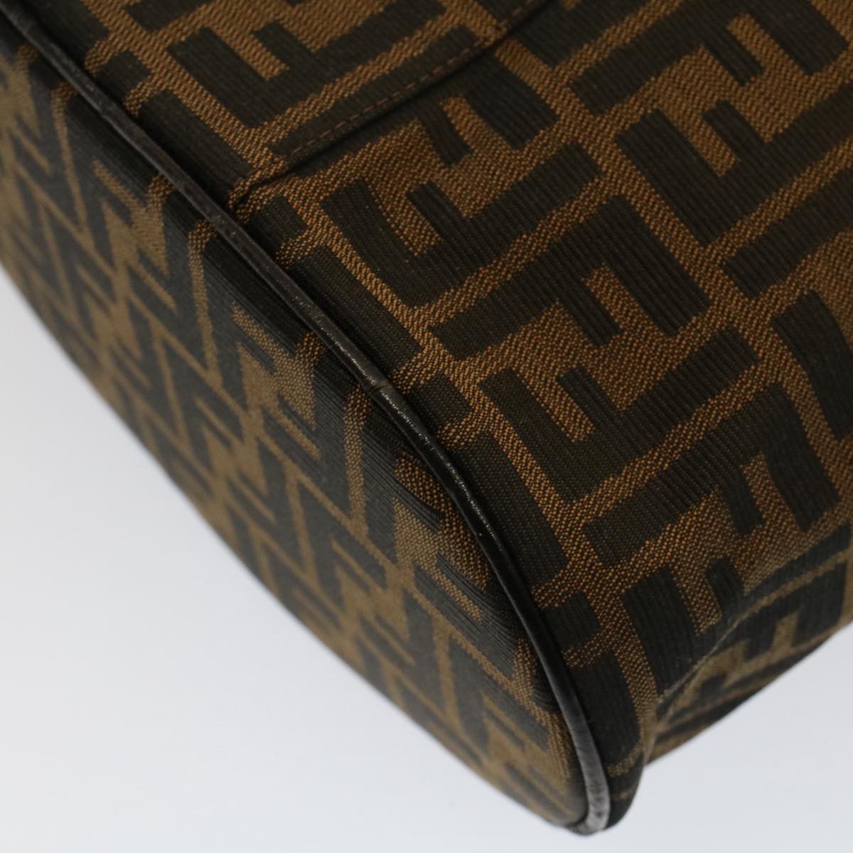 FENDI Zucca Canvas Vanity Cosmetic Pouch Black Brown bs7733