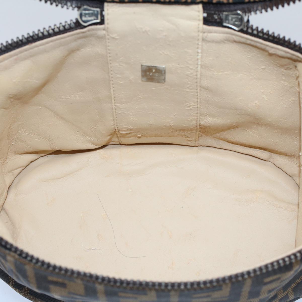 FENDI Zucca Canvas Vanity Cosmetic Pouch Black Brown bs7733