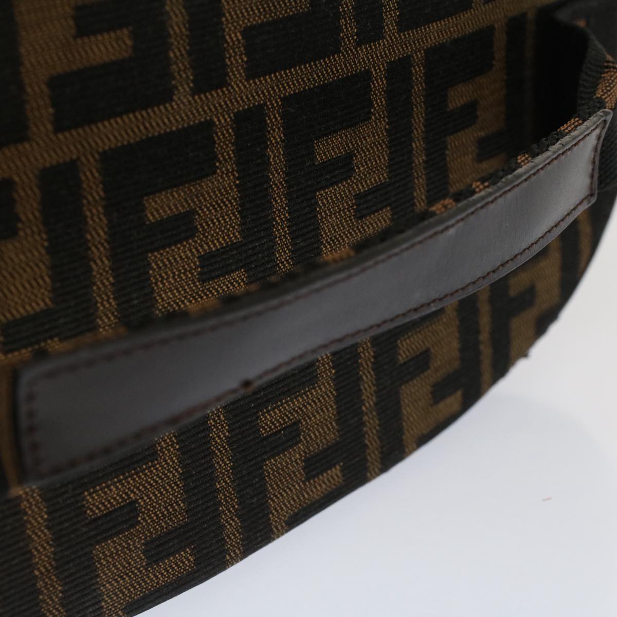 FENDI Zucca Canvas Vanity Cosmetic Pouch Black Brown bs7733