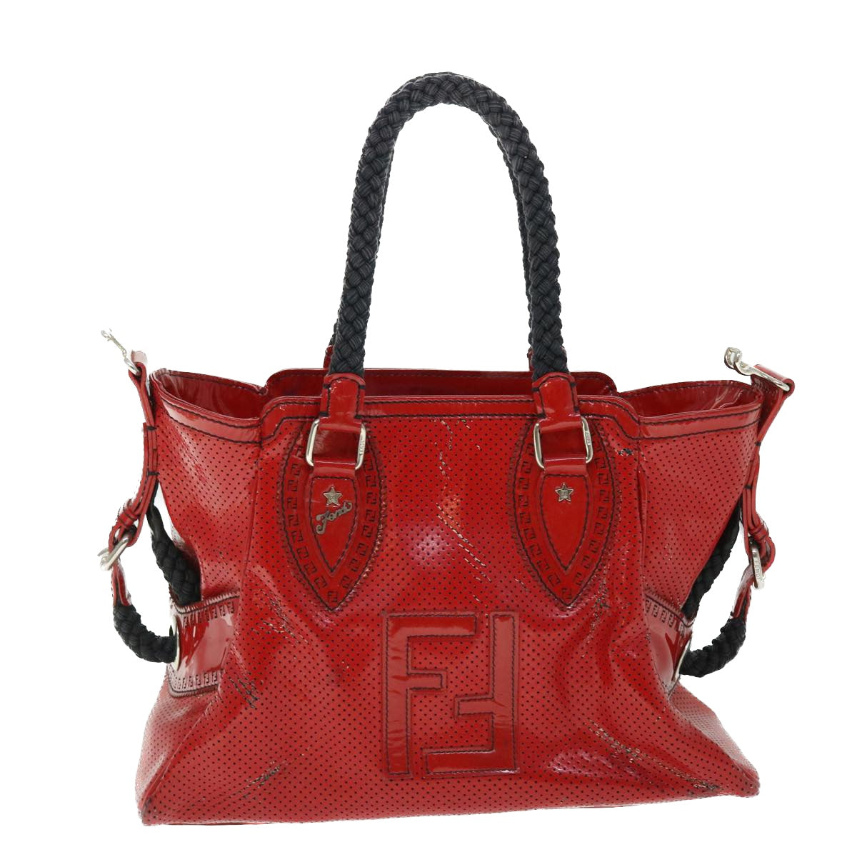 FENDI Hand Bag Enamel Red bs7758