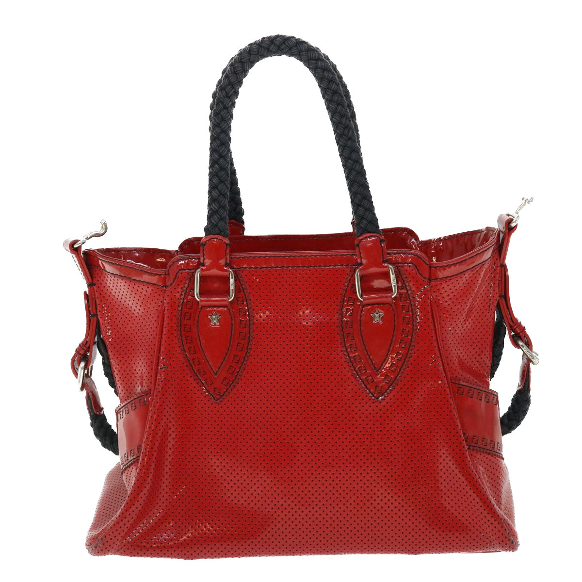 FENDI Hand Bag Enamel Red bs7758