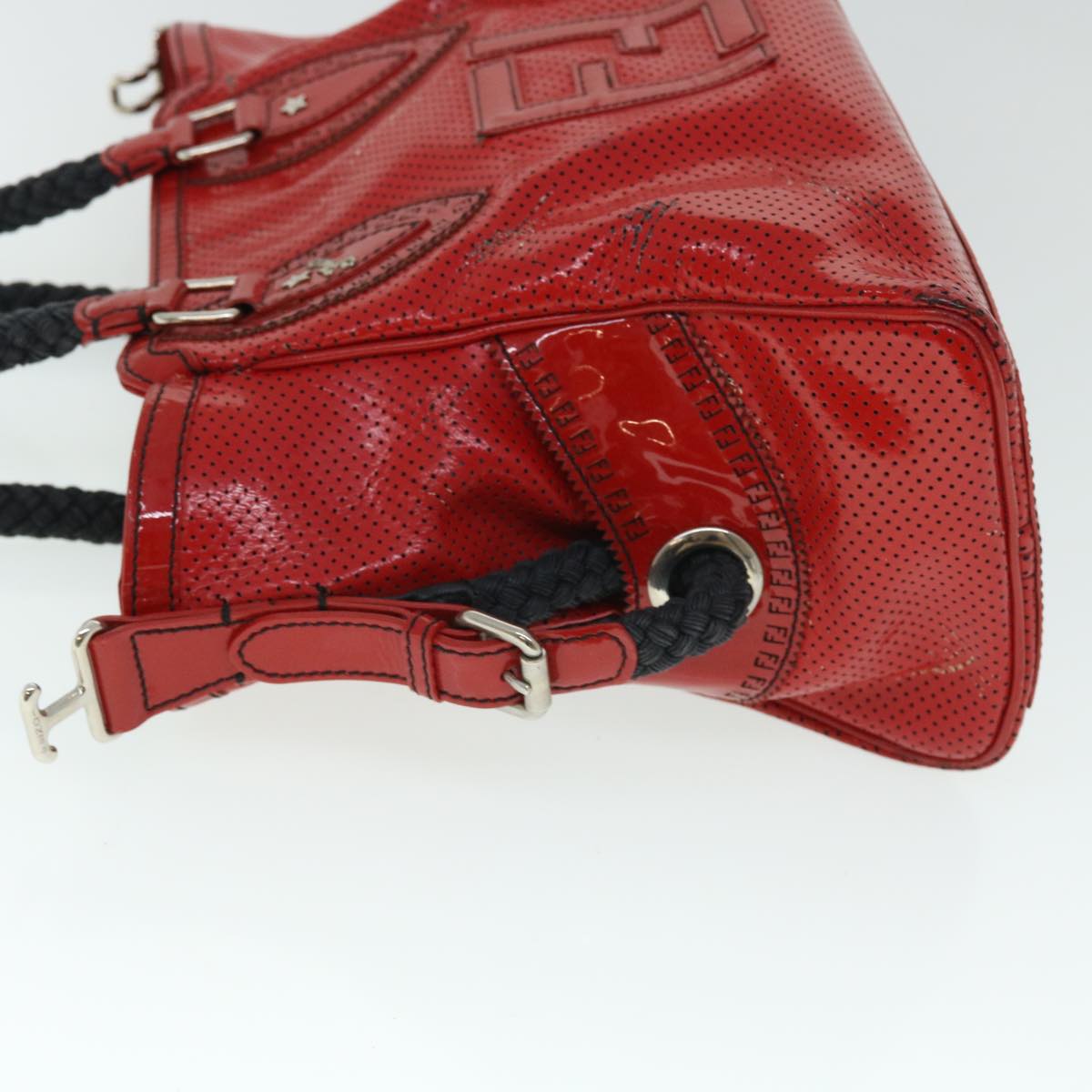 FENDI Hand Bag Enamel Red bs7758