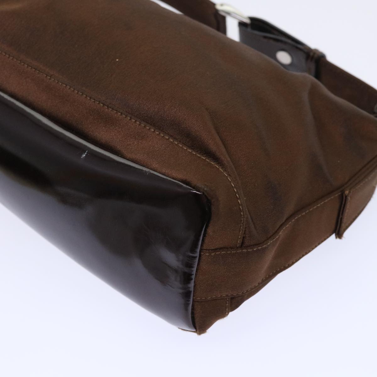 GUCCI Bamboo Hand Bag Nylon Brown bs7822