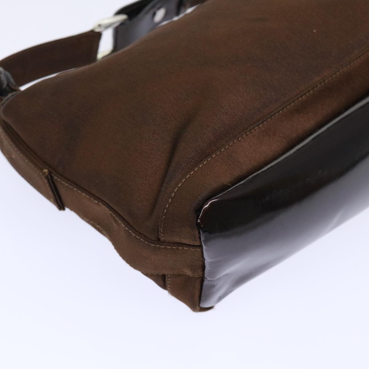 GUCCI Bamboo Hand Bag Nylon Brown bs7822