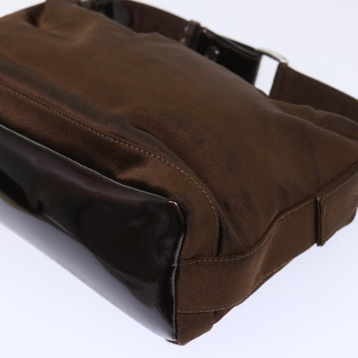 GUCCI Bamboo Hand Bag Nylon Brown bs7822