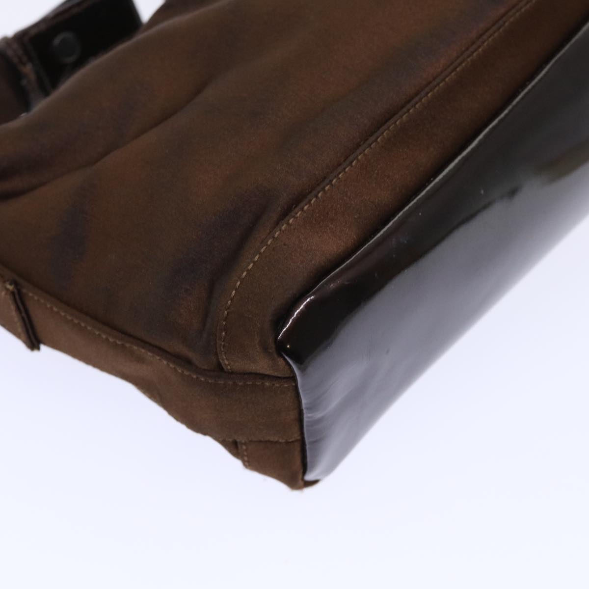GUCCI Bamboo Hand Bag Nylon Brown bs7822