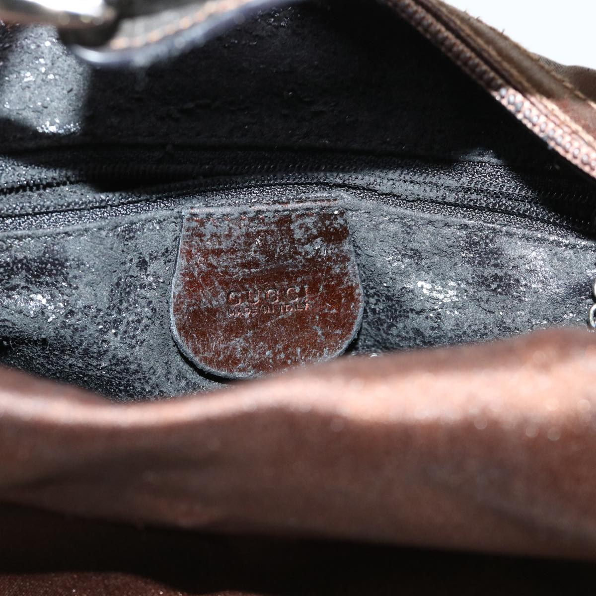 GUCCI Bamboo Hand Bag Nylon Brown bs7822