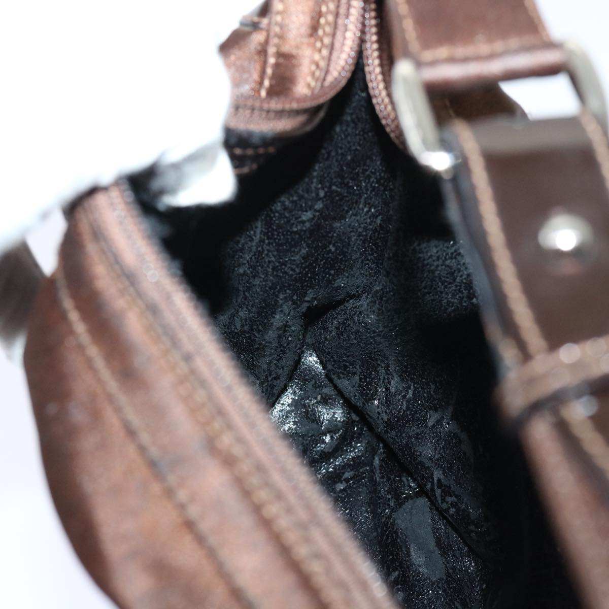 GUCCI Bamboo Hand Bag Nylon Brown bs7822