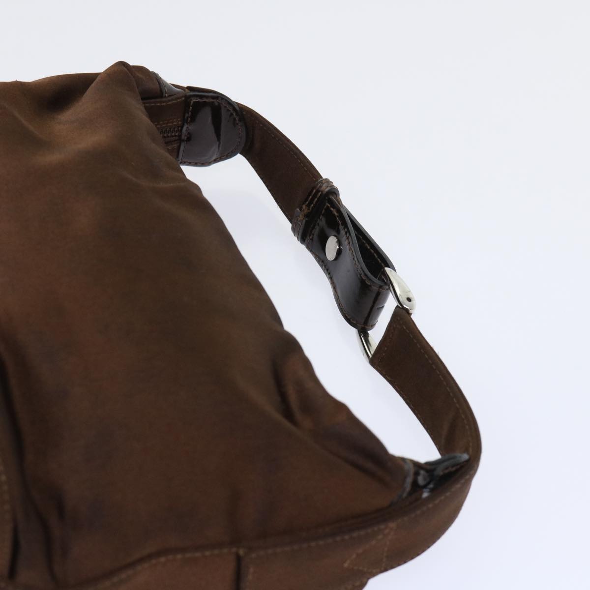 GUCCI Bamboo Hand Bag Nylon Brown bs7822