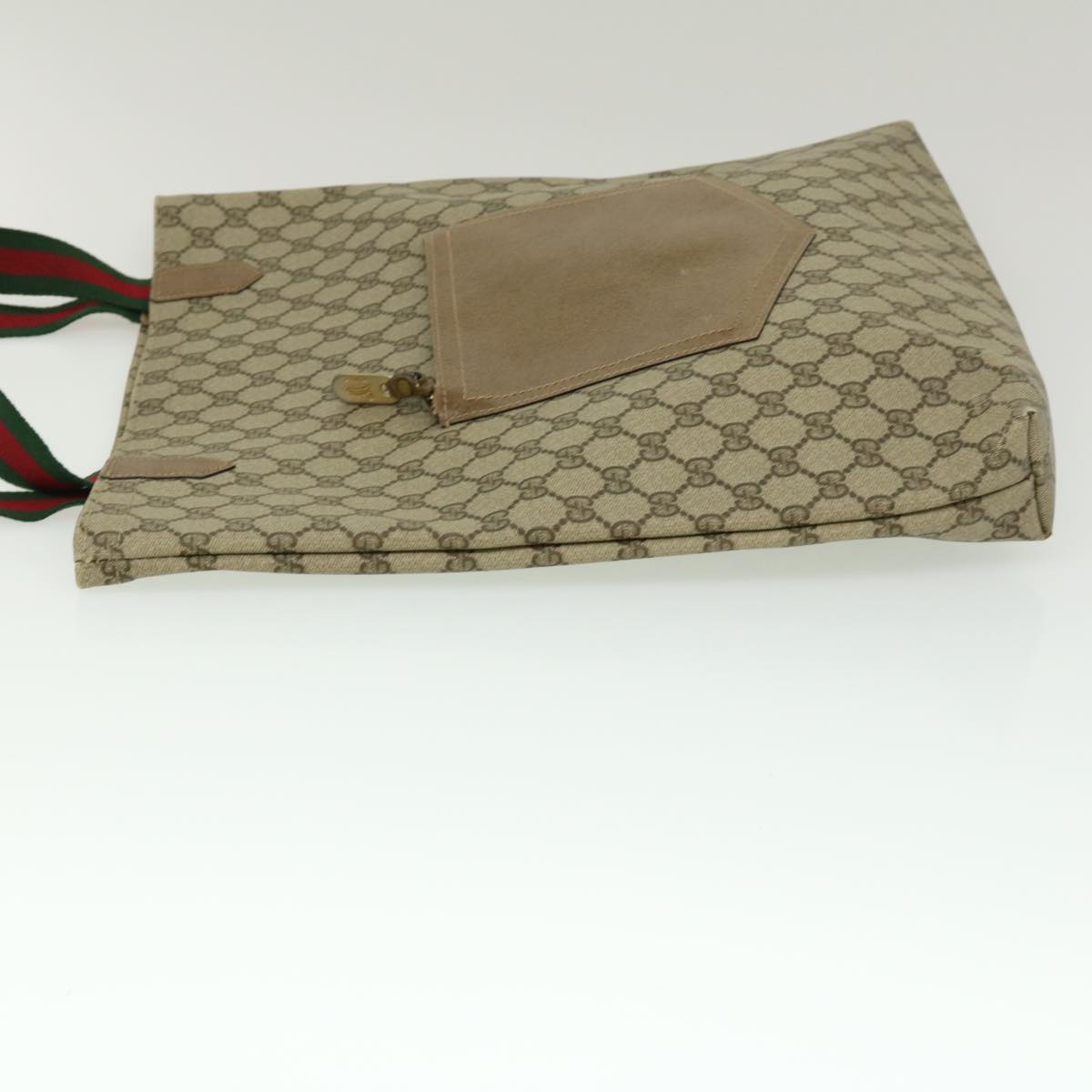 GUCCI Web Sherry Line GG Canvas Tote Bag Beige Red Green bs784