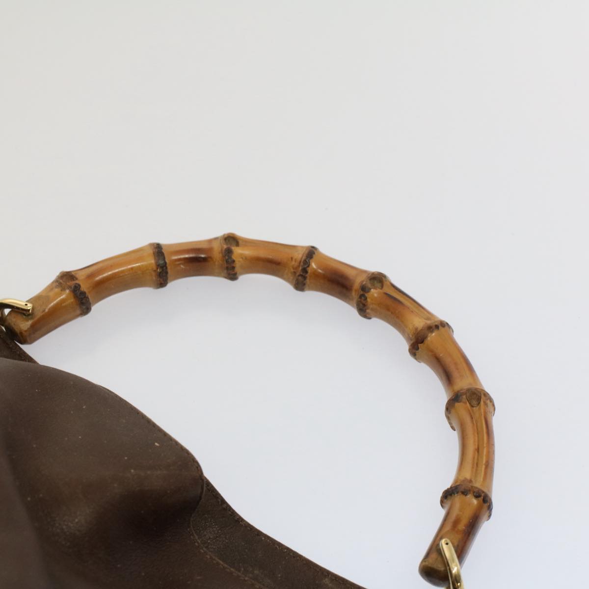 GUCCI Bamboo Shoulder Bag Leather 2way Brown 001 0166 1638 bs7848