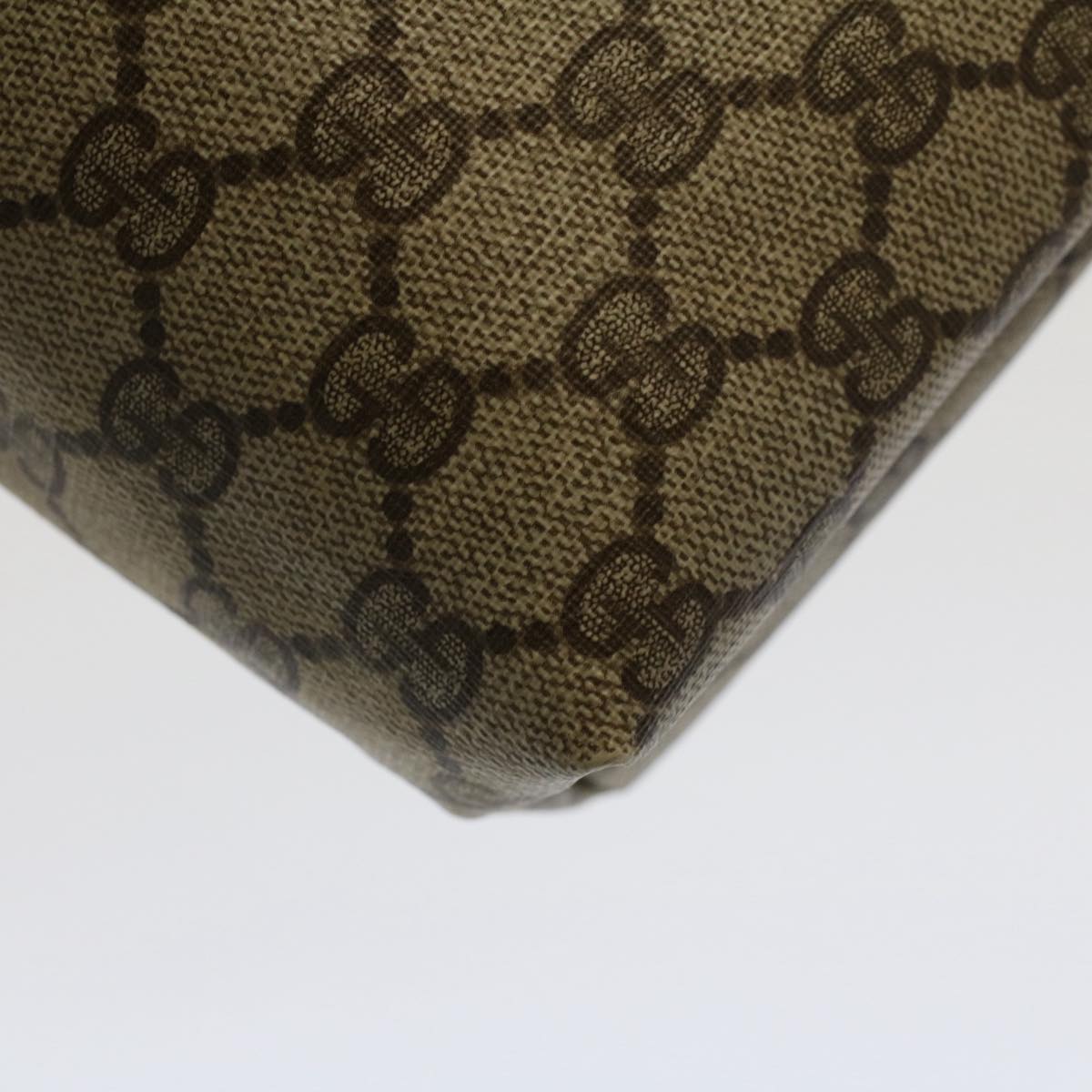GUCCI GG Canvas Pouch PVC Leather Beige bs7874