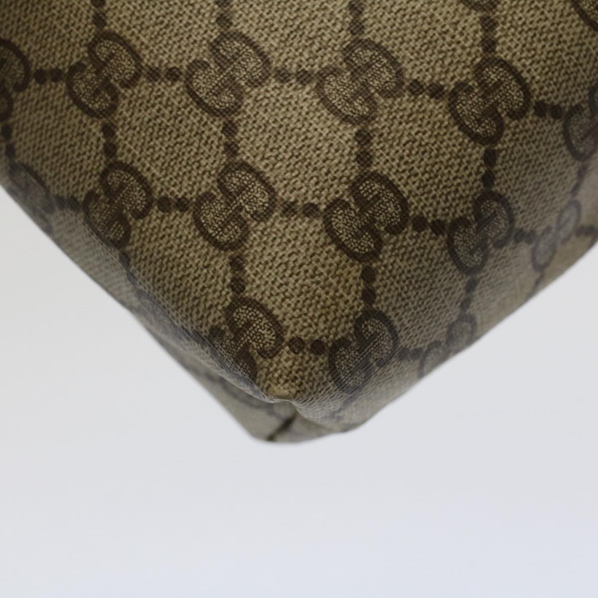 GUCCI GG Canvas Pouch PVC Leather Beige bs7874
