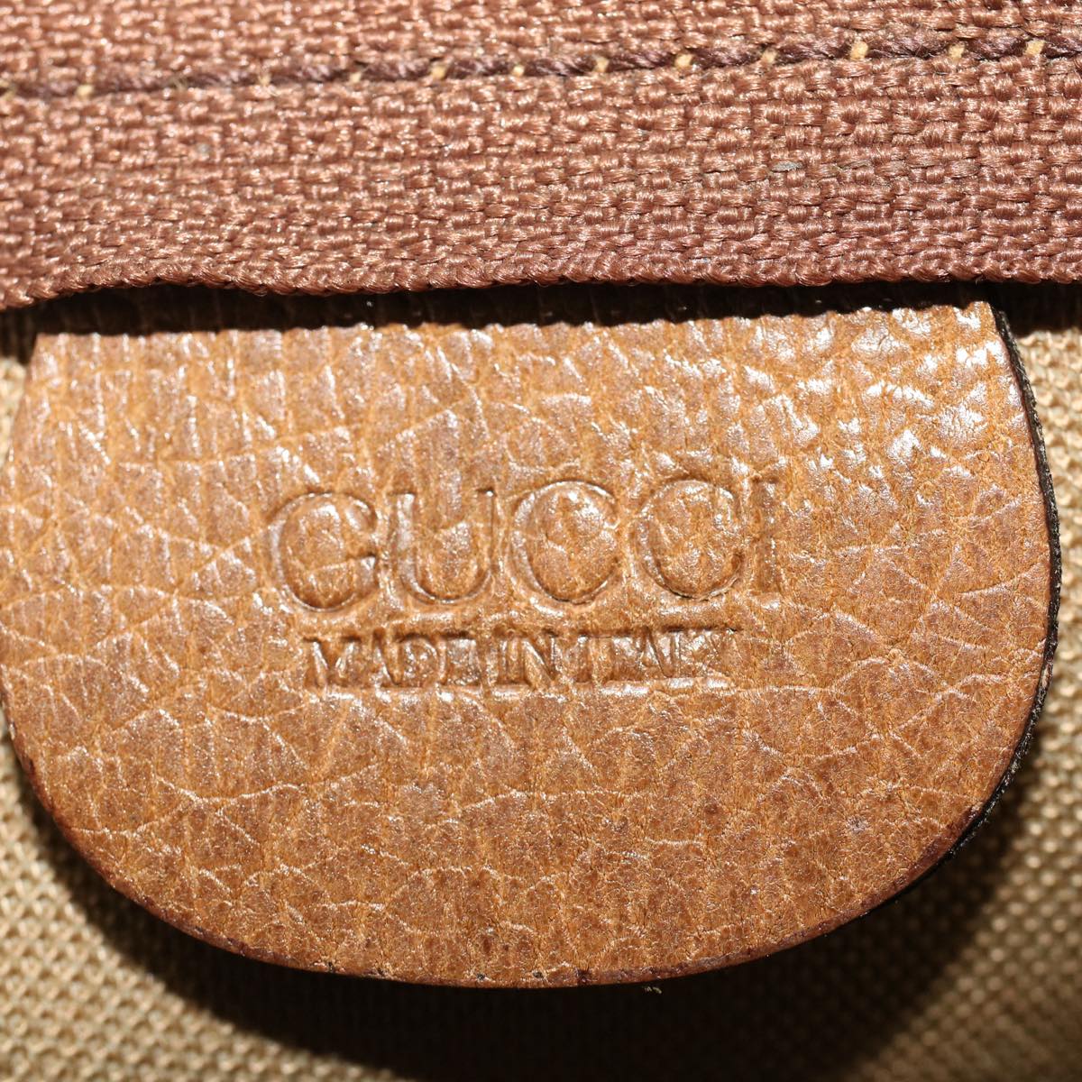 GUCCI GG Canvas Pouch PVC Leather Beige bs7874
