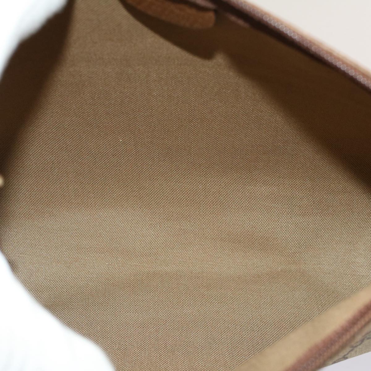 GUCCI GG Canvas Pouch PVC Leather Beige bs7874