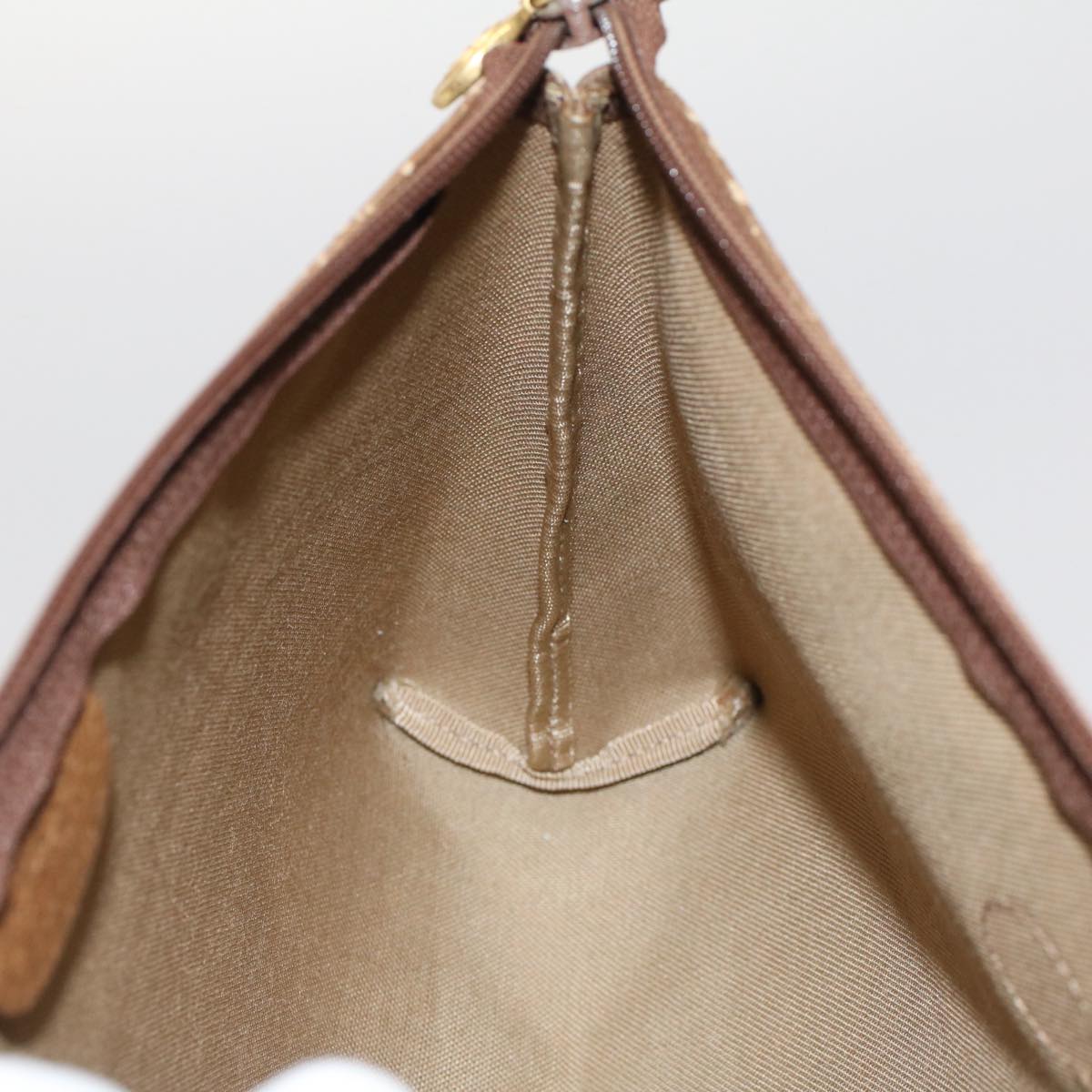 GUCCI GG Canvas Pouch PVC Leather Beige bs7874