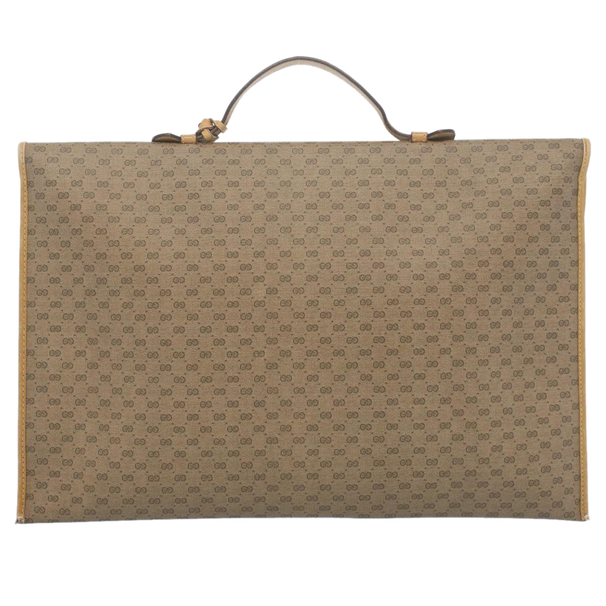 GUCCI Micro GG Canvas Business Bag PVC Leather Beige bs7876