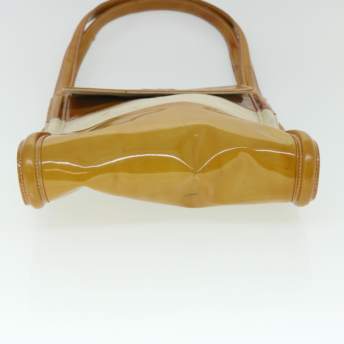GUCCI GG Canvas Hand Bag PVC Leather Patent 2Set Beige bs7882