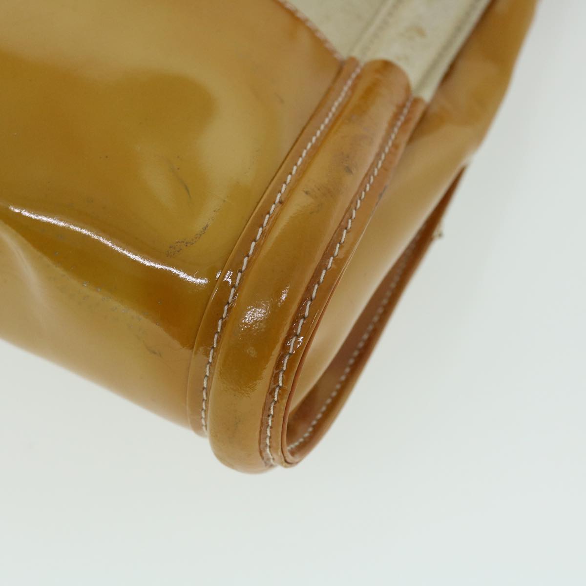 GUCCI GG Canvas Hand Bag PVC Leather Patent 2Set Beige bs7882