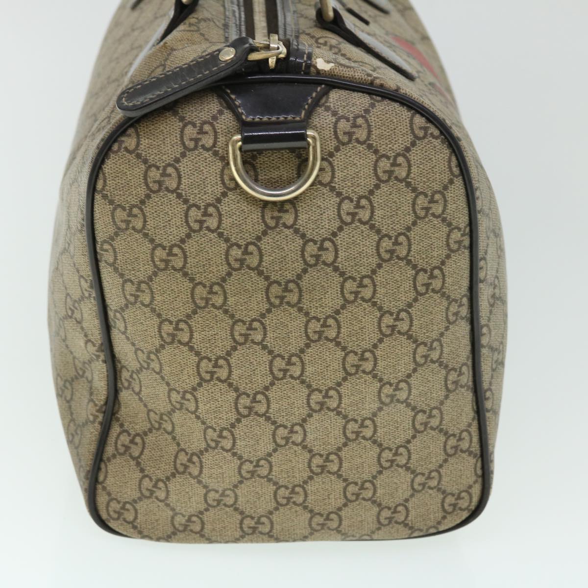 GUCCI GG Canvas Hand Bag PVC Leather Patent 2Set Beige bs7882