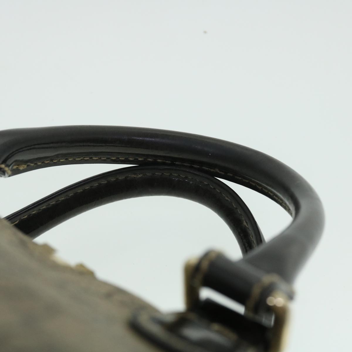 GUCCI GG Canvas Hand Bag PVC Leather Patent 2Set Beige bs7882