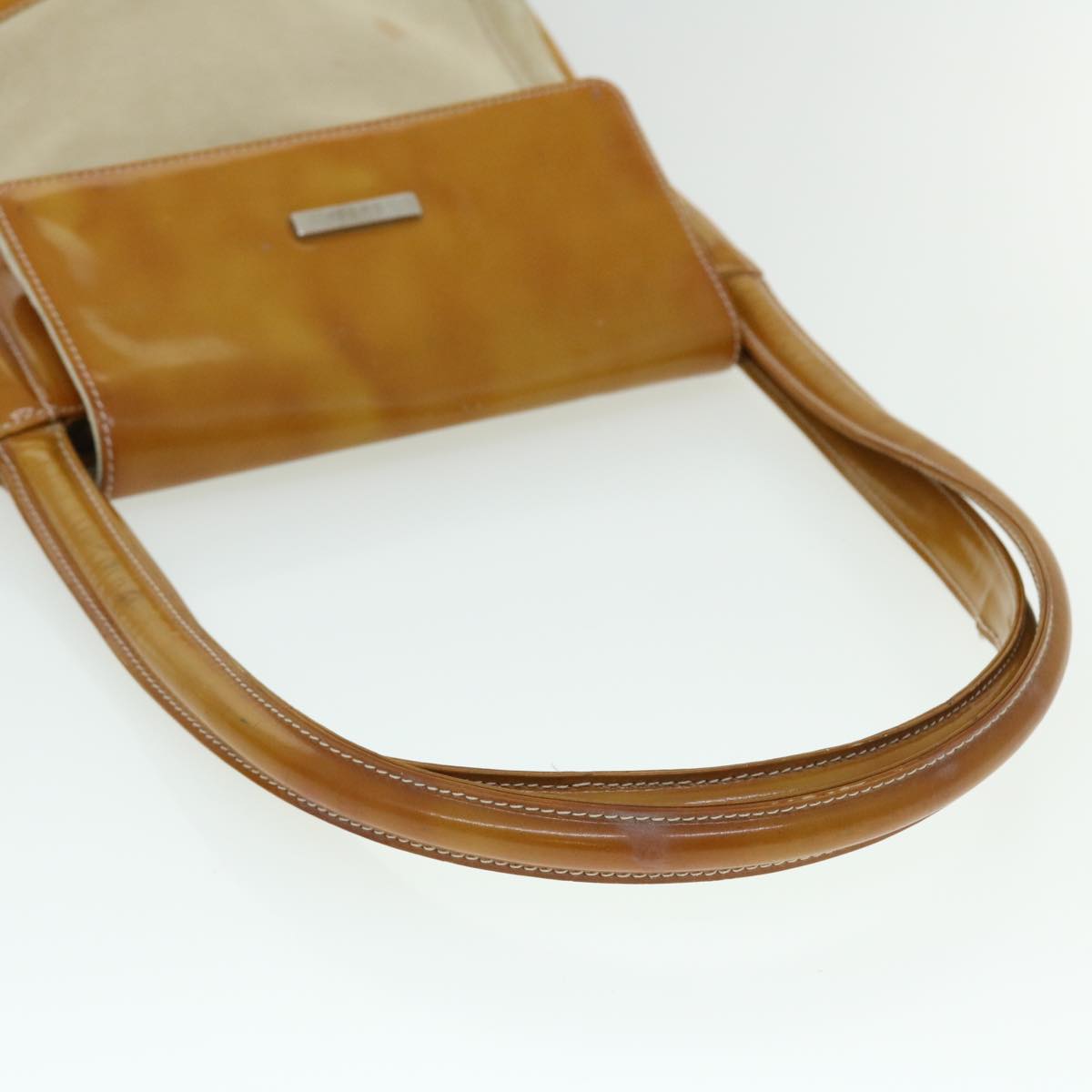 GUCCI GG Canvas Hand Bag PVC Leather Patent 2Set Beige bs7882