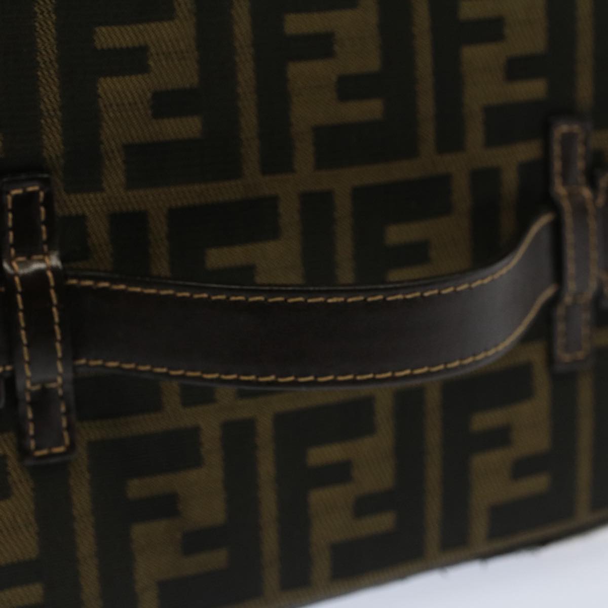 FENDI Zucca Canvas Vanity Cosmetic Pouch Black Brown bs7906