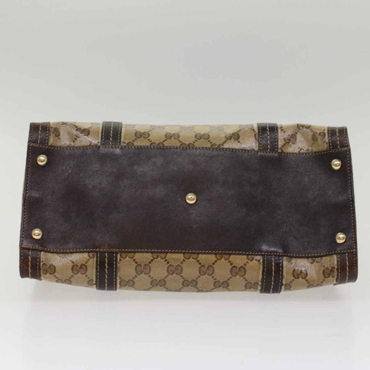 GUCCI GG Crystal Shoulder Bag Leather Beige 181490 bs7916