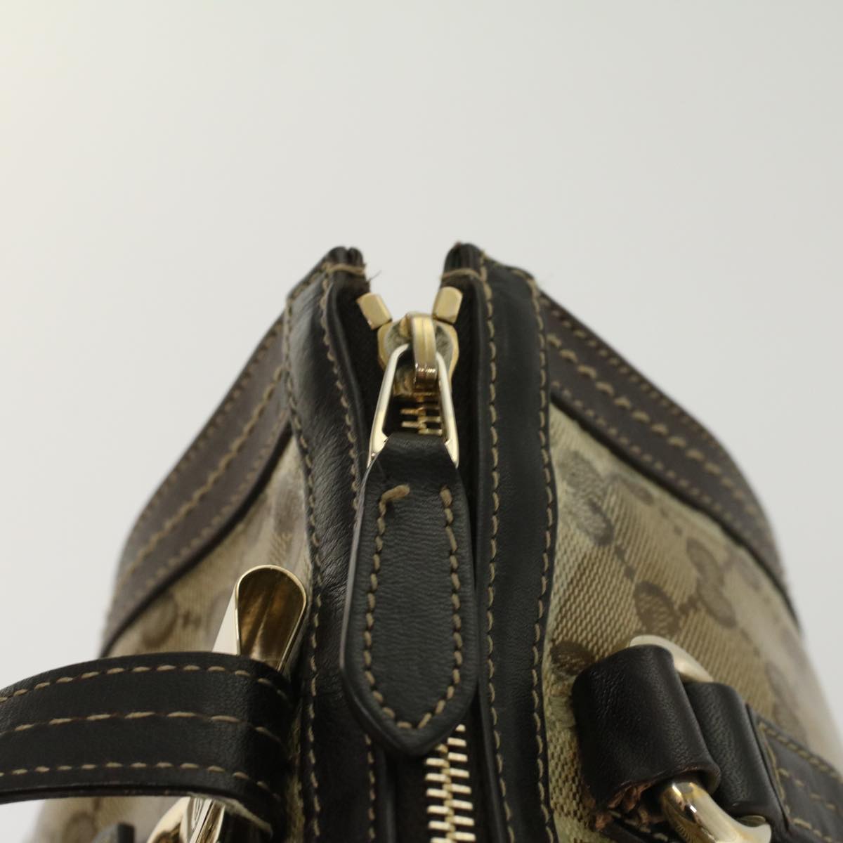 GUCCI GG Crystal Shoulder Bag Leather Beige 181490 bs7916