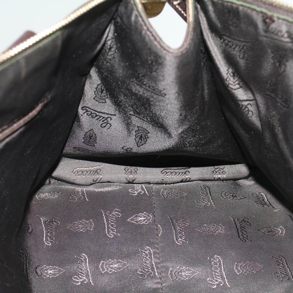 GUCCI GG Crystal Shoulder Bag Leather Beige 181490 bs7916